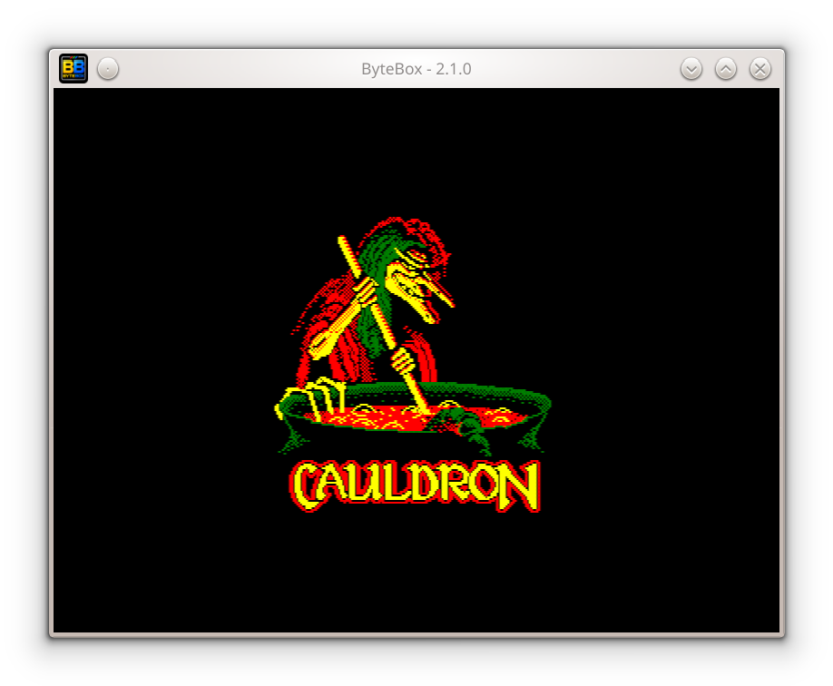 The Cauldron loading screen running in ByteBox